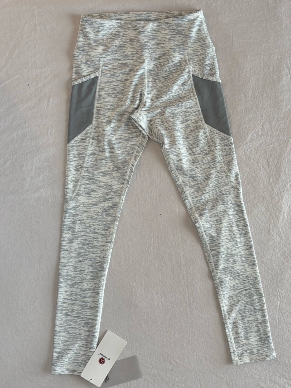 Queenieke Gray Space Dye High Waisted Leggings Size M 4/6 Pocket Gym